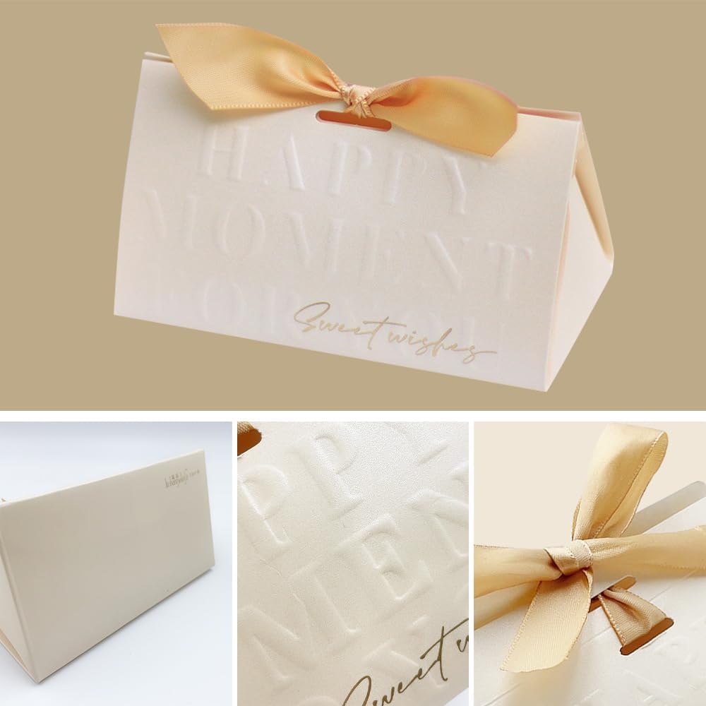 ONEBO 15 Piezas Caja para Caramelos Regalo,Caja De Regalo De Fiesta De Bricolaje,cajas de regalo de papel creativo, Viene con un lazo de cinta, Para Bodas, Fiestas De Cumpleaños, Aniversarios
